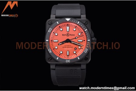 Bell & Ross - BR03-92 Diver Full Lum 42 mm DLC/RU Orng BRF A2824