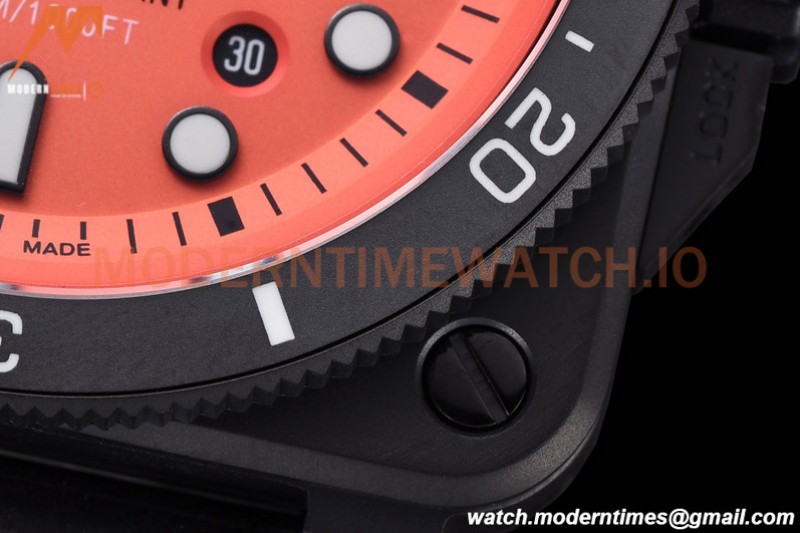 Bell & Ross - BR03-92 Diver Full Lum 42 mm DLC/RU Orng BRF A2824