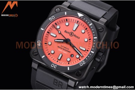 Bell & Ross - BR03-92 Diver Full Lum 42 mm DLC/RU Orng BRF A2824