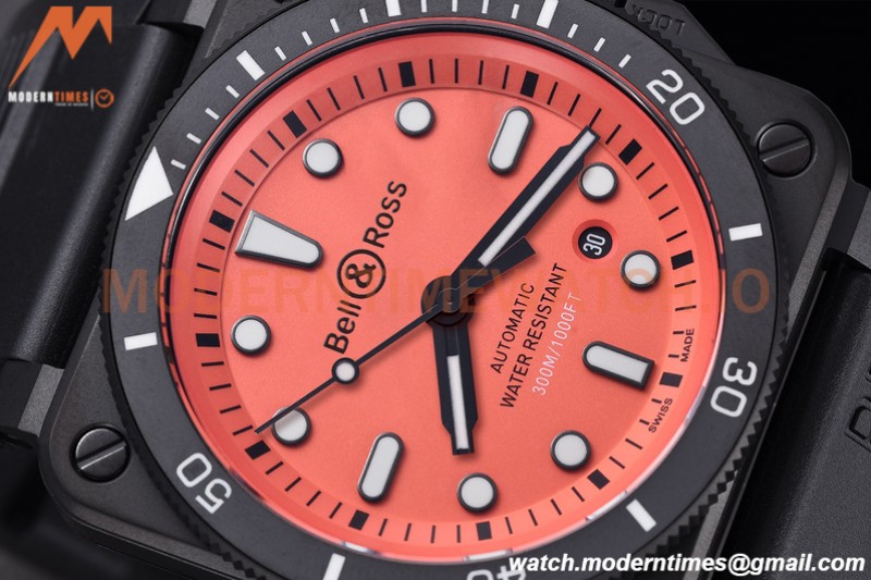 Bell & Ross - BR03-92 Diver Full Lum 42 mm DLC/RU Orng BRF A2824