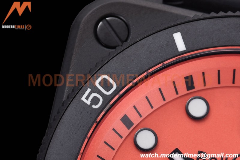 Bell & Ross - BR03-92 Diver Full Lum 42 mm DLC/RU Orng BRF A2824
