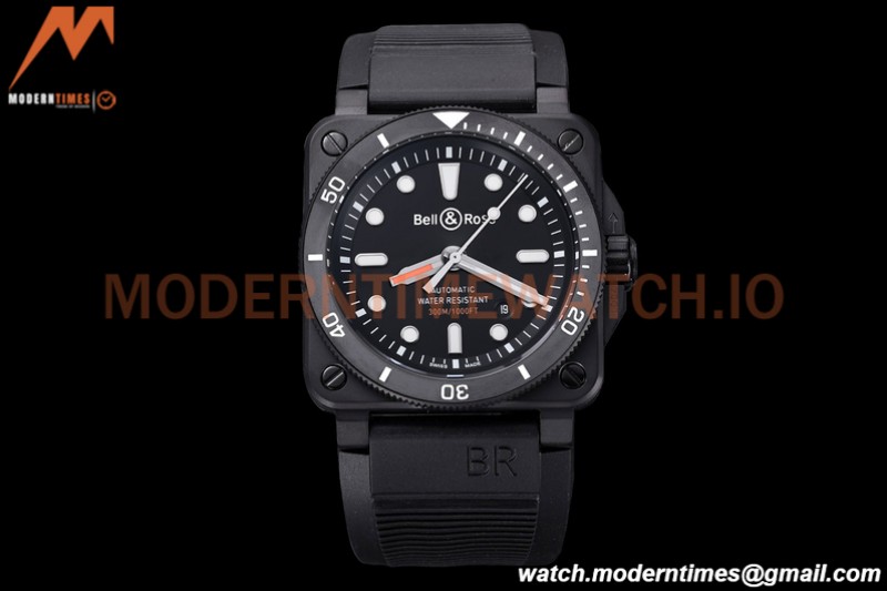 Bell & Ross - BR03-92 Diver Full Lum 42 mm DLC/RU Black BRF A2824