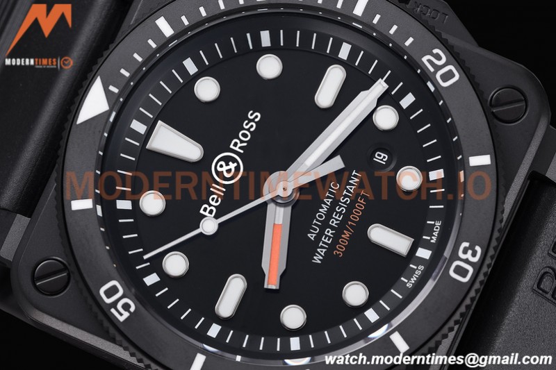 Bell & Ross - BR03-92 Diver Full Lum 42 mm DLC/RU Black BRF A2824