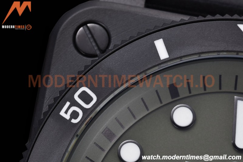 Bell & Ross - BR03-92 Diver Full Lum 42mm DLC/RU Green BRF A2824