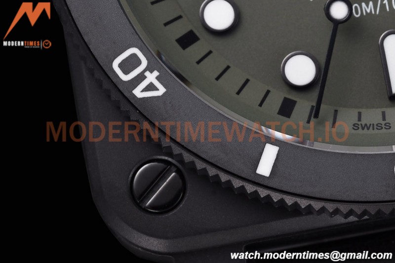 Bell & Ross - BR03-92 Diver Full Lum 42mm DLC/RU Green BRF A2824