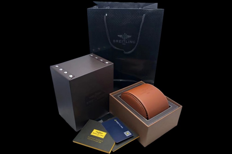 Breitling - Brown Leather Pouch Box Set 1:1 Quality With Booklets and Card
