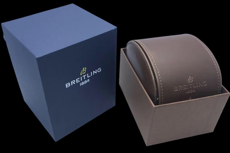 Breitling - Dark Brown Leather Pouch Box Set 1:1 Quality With Booklets