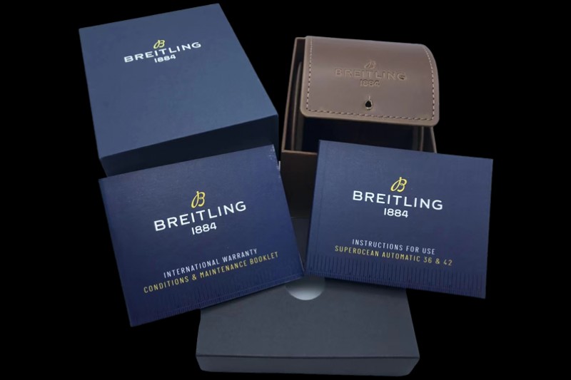 Breitling - Dark Brown Leather Pouch Box Set 1:1 Quality With Booklets