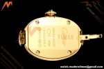 Cartier - Baignoire Ladies 24.6mm YG/YG White Roman Size 15 BLSF Swiss Quartz