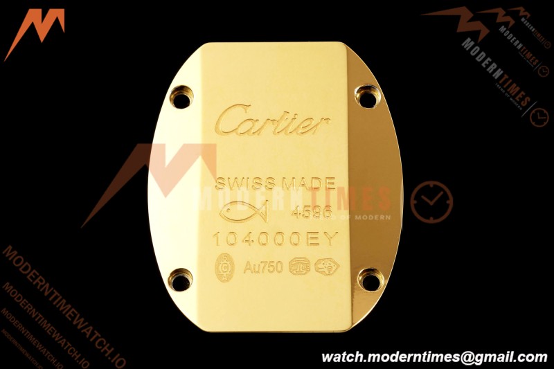 Cartier - Baignoire Ladies 24.6mm YG/YG White Roman Size 15 BLSF Swiss Quartz