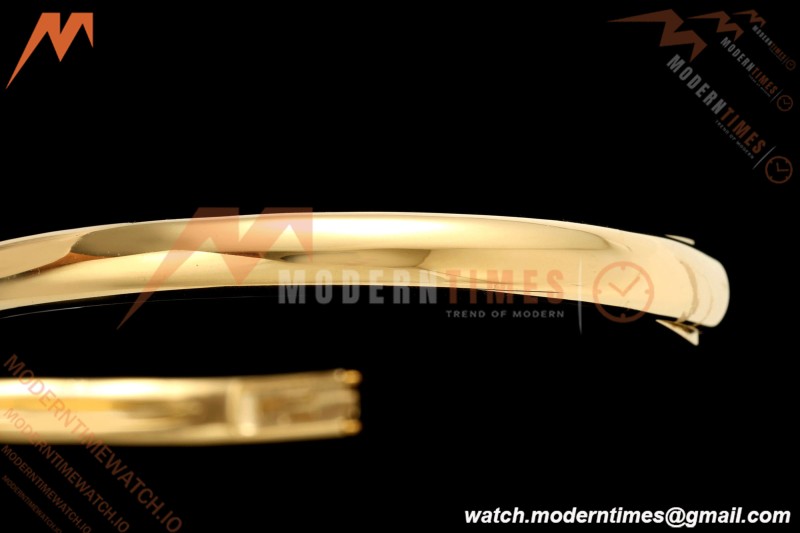 Cartier - Baignoire Ladies 24.6mm YG/YG White Roman Size 15 BLSF Swiss Quartz