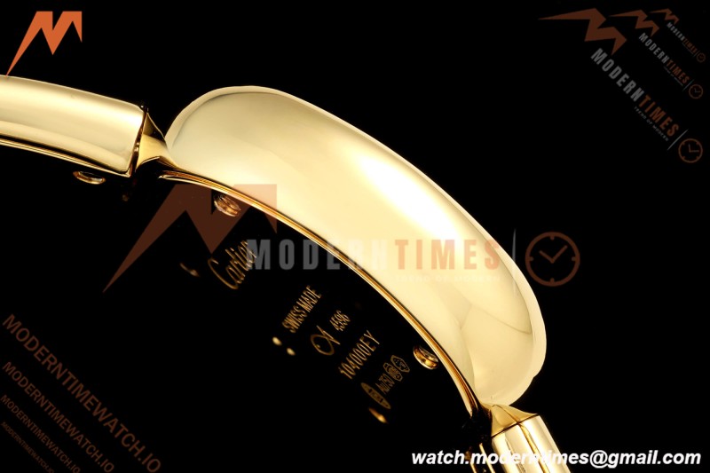 Cartier - Baignoire Ladies 24.6mm YG/YG White Roman Size 16 BLSF Swiss Quartz