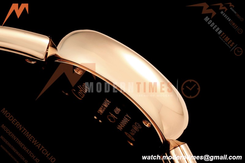 Cartier - Baignoire Ladies 24.6mm RG/RG White Roman Size 15 BLSF Swiss Quartz