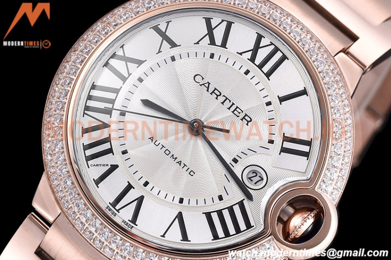 Cartier - Balion Bleu De Cartier 42mm Automatic Diamond RG/RG White GDF MY8215
