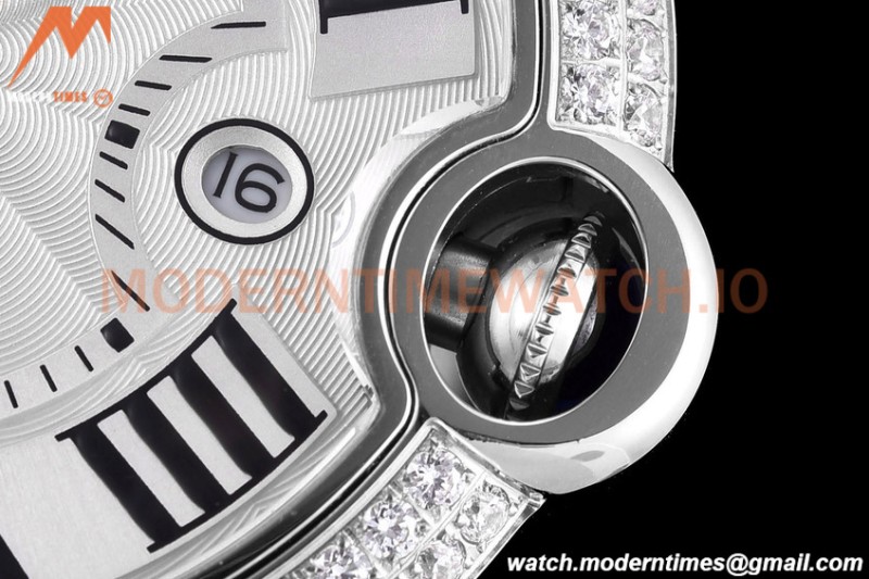 Cartier - Balion Bleu De Cartier 42mm Automatic Diamond SS/SS White GDF MY8215