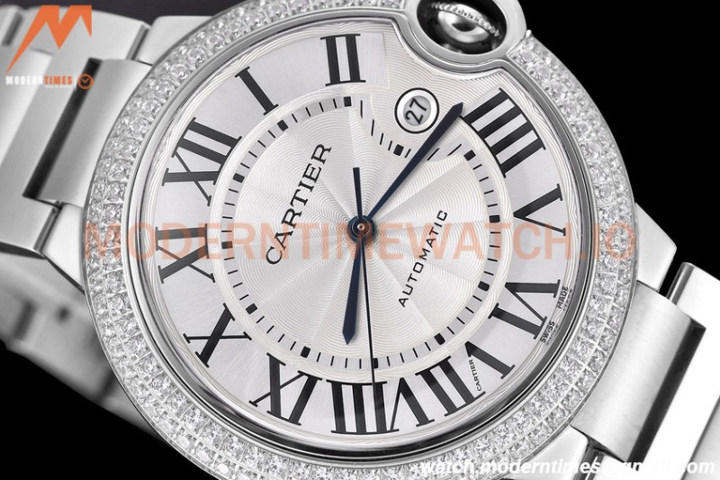 Cartier - Balion Bleu De Cartier 42mm Automatic Diamond SS/SS White GDF MY8215