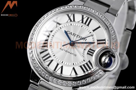 Cartier - Ballon Bleu De Cartier 33mm Automatic SS/SS Dia/Wht AF NH05