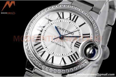 Cartier - Ballon Bleu De Cartier 33mm Automatic SS/SS Dia/Wht AF NH05
