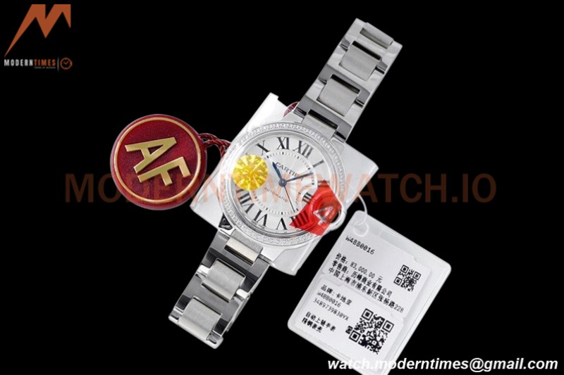 Cartier - Ballon Bleu De Cartier 33mm Automatic SS/SS Dia/Wht AF NH05