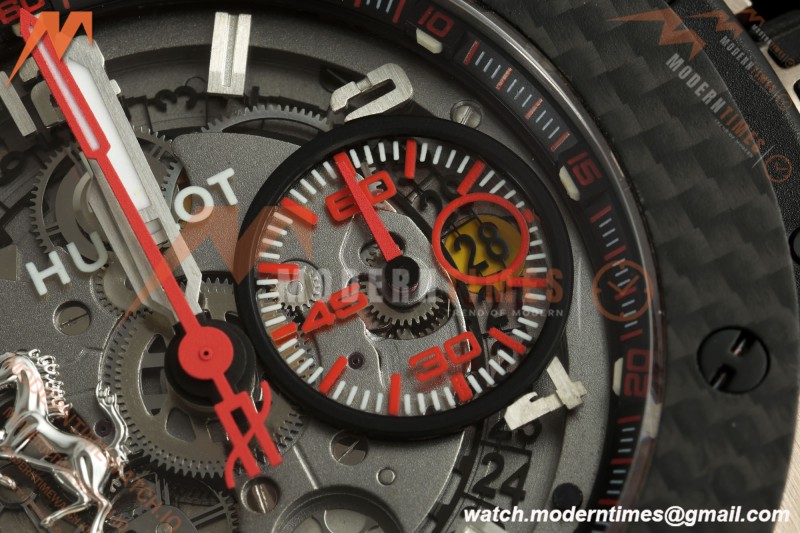 Hublot - Big Bang Ferrari Titanium 45.5mm Carbon Fiber TI/RU Blk/Num Skeleton Dial HBBF A1241