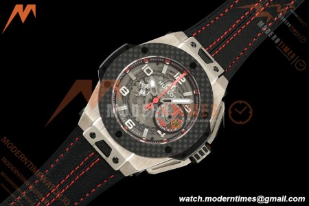 Hublot - Big Bang Ferrari Titanium 45.5mm Carbon Fiber TI/RU Blk/Num Skeleton Dial HBBF A1241