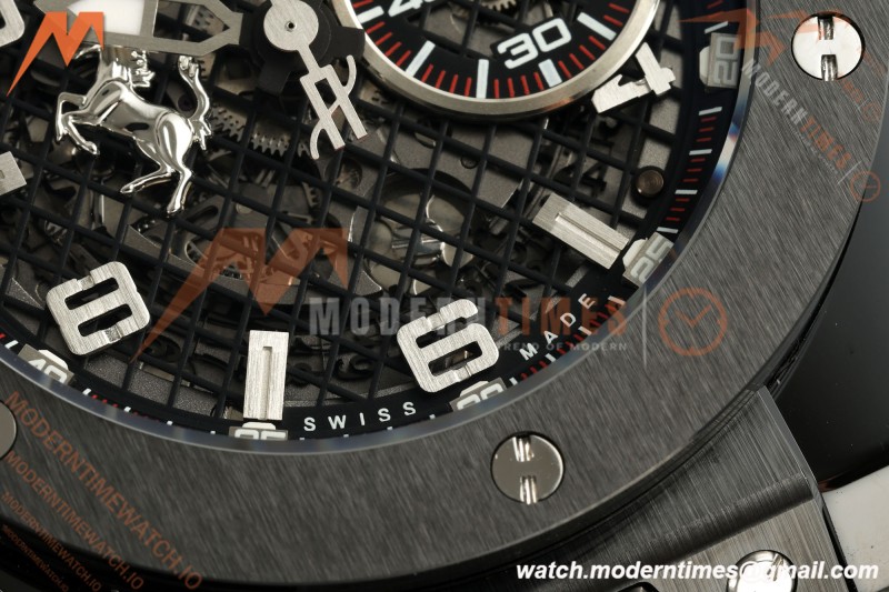 Hublot - Big Bang Ferrari Speciale 45.5mm Ceramic TI/GRY/RU Blk/Num Skeleton Dial HBBF A1241