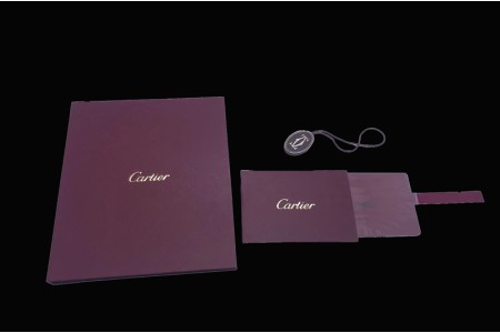 Cartier - High Quality Dark Red Watch Box Set With Full Set of Pamphlet, Card, and Tag