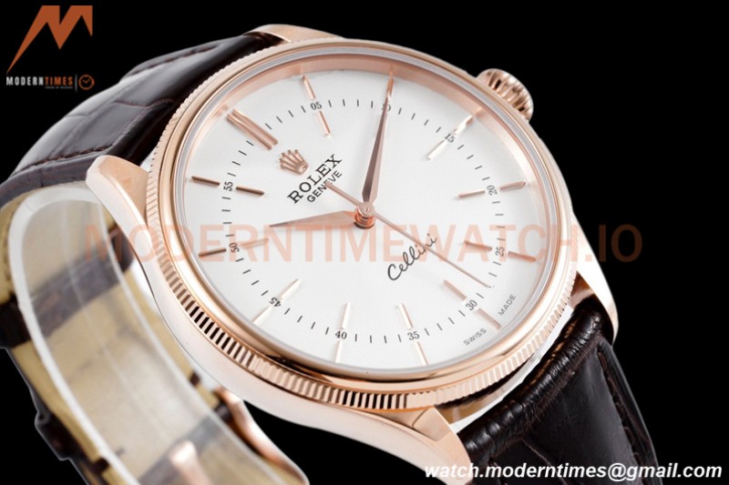 Rolex - Cellini Time 50505 39mm RG/LE White Stk KZF Asia 3132