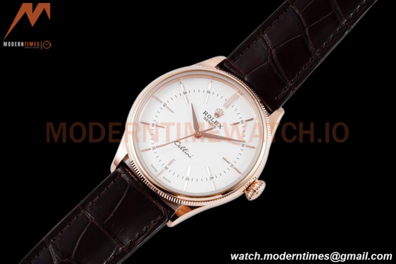 Rolex - Cellini Time 50505 39mm RG/LE White Stk KZF Asia 3132