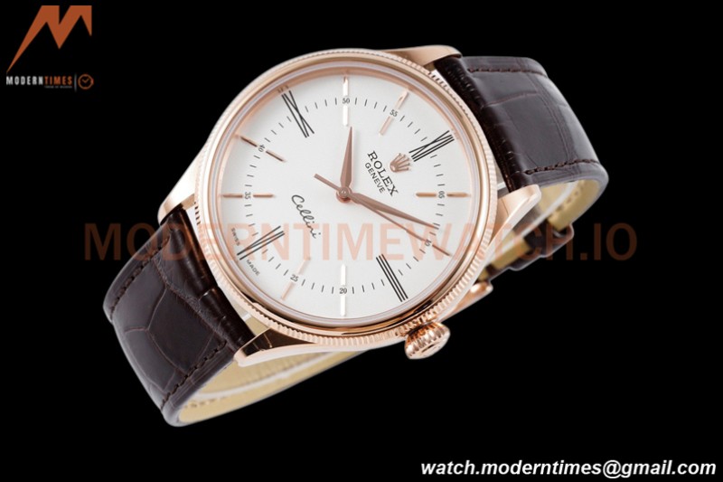 Rolex - Cellini Time 50505 39mm RG/LE White Rmn KZF Asia 3132