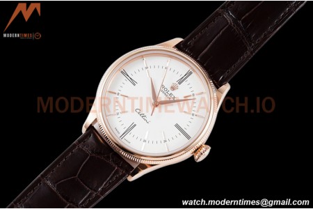 Rolex - Cellini Time 50505 39mm RG/LE White Rmn KZF Asia 3132