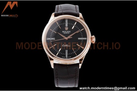 Rolex - Cellini Time 50505 39mm RG/LE Black Rmn KZF Asia 3132