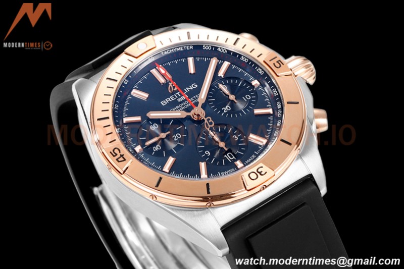 Breitling - Chronomat B01 42mm Chronograph RG/RU Blue BLSF 7750 Mod