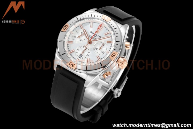 Breitling - Chronomat B01 42mm Chronograph SS/RU White BLSF 7750 Mod