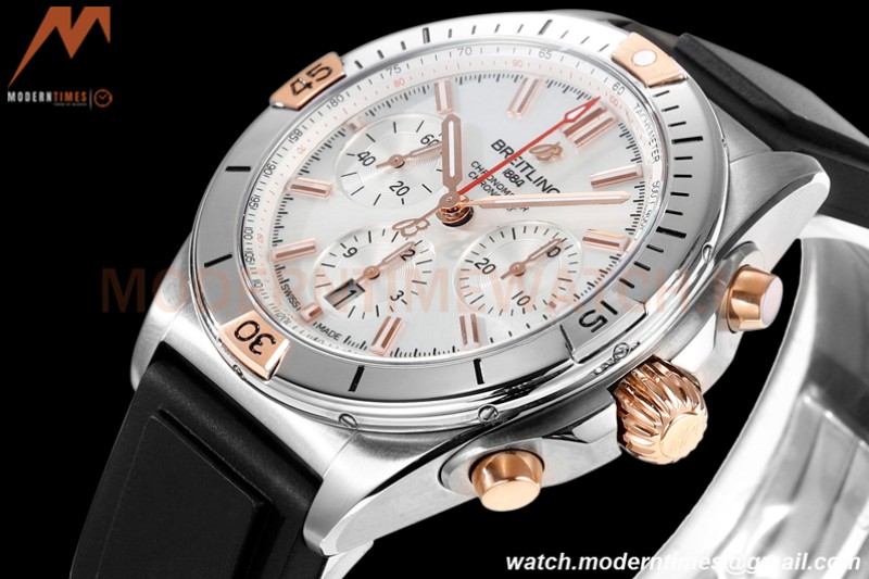Breitling - Chronomat B01 42mm Chronograph SS/RU White BLSF 7750 Mod