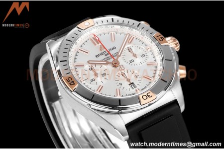 Breitling - Chronomat B01 42mm Chronograph SS/RU White BLSF 7750 Mod