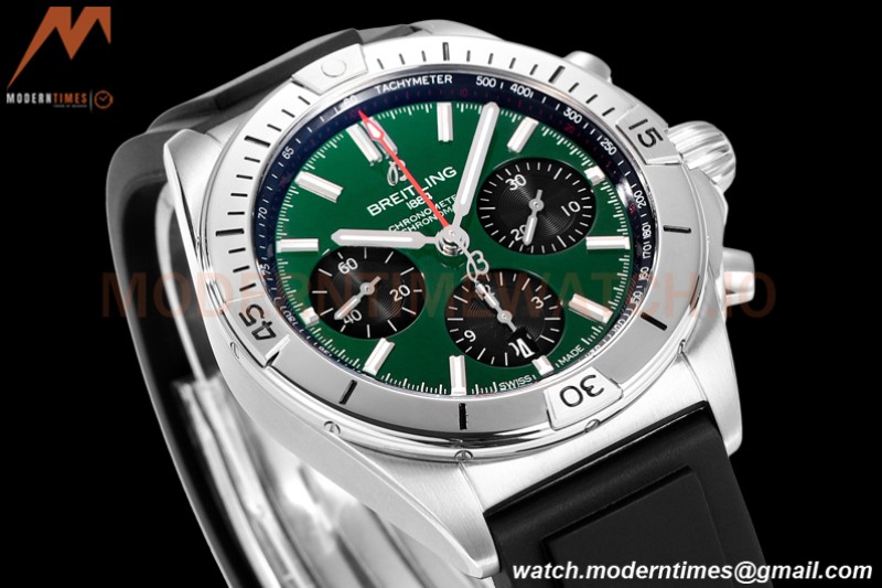 Breitling - Chronomat B01 42mm Chronograph SS/RU Green BLSF 7750 Mod