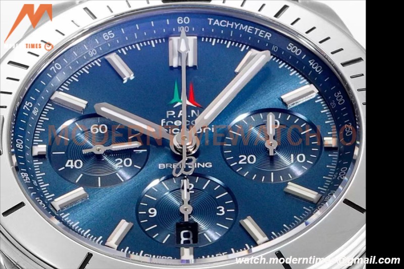 Breitling - Chronomat B01 Frecce Tricolori 42mm Chronograph SS/RU Blue BLSF 7750 Mod