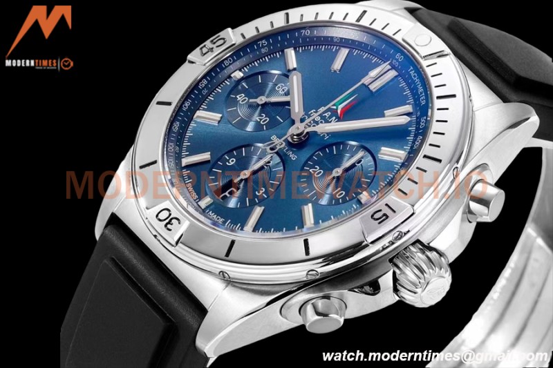 Breitling - Chronomat B01 Frecce Tricolori 42mm Chronograph SS/RU Blue BLSF 7750 Mod