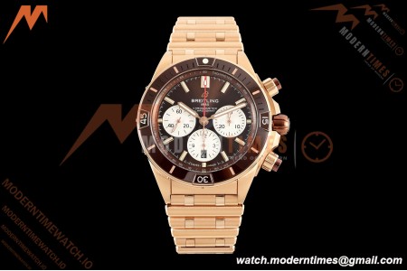 Breitling - Super Chronomat B01 44mm RG/RG Brown Dial TF A7750 Mod | 브라이틀링 - 슈퍼 크로노맷 B01 44mm RG/RG 브라운 다이얼 TF A7750 모드