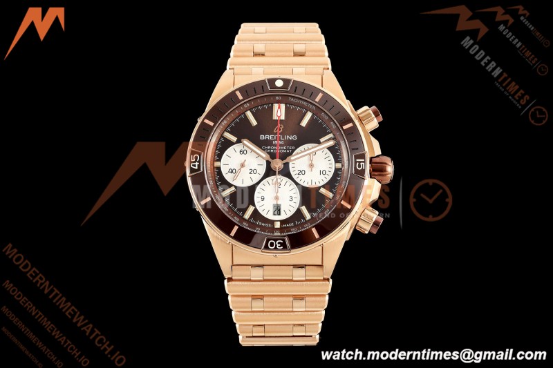 Breitling - Super Chronomat B01 44mm RG/RG Brown Dial TF A7750 Mod
