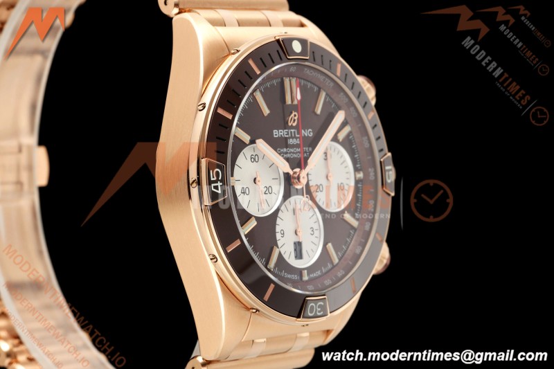 Breitling - Super Chronomat B01 44mm RG/RG Brown Dial TF A7750 Mod
