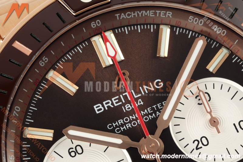 Breitling - Super Chronomat B01 44mm RG/RG Brown Dial TF A7750 Mod