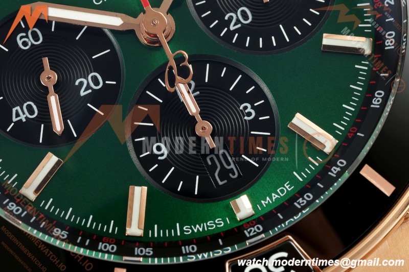 Breitling - Super Chronomat B01 44mm RG/RG Green Dial TF A7750 Mod