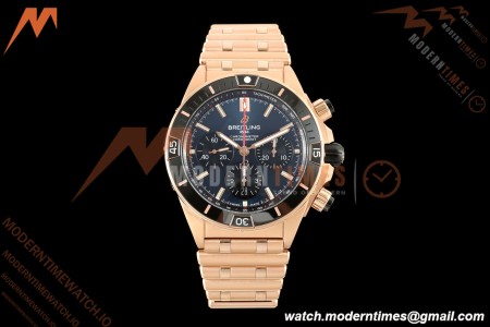 Breitling - Super Chronomat B01 44mm RG/RG Blue Dial TF A7750 Mod | 브라이틀링 - 슈퍼 크로노맷 B01 44mm RG/RG 블루 다이얼 TF A7750 모드