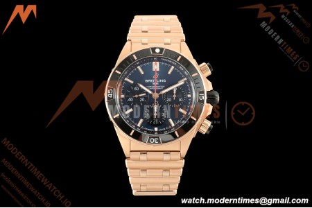 Breitling - Super Chronomat B01 44mm RG/RG Blue Dial TF A7750 Mod | 브라이틀링 - 슈퍼 크로노맷 B01 44mm RG/RG 블루 다이얼 TF A7750 모드