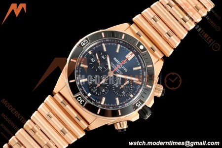 Breitling - Super Chronomat B01 44mm RG/RG Blue Dial TF A7750 Mod | 브라이틀링 - 슈퍼 크로노맷 B01 44mm RG/RG 블루 다이얼 TF A7750 모드