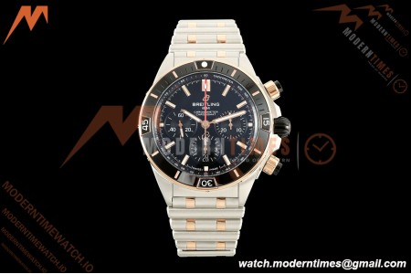 Breitling - Super Chronomat B01 44mm SS/RG Black Dial TF A7750 Mod | 브라이틀링 - 슈퍼 크로노맷 B01 44mm SS/RG 블랙 다이얼 TF A7750 모드