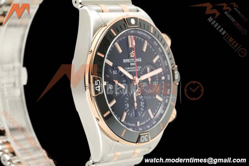 Breitling - Super Chronomat B01 44mm SS/RG Black Dial TF A7750 Mod