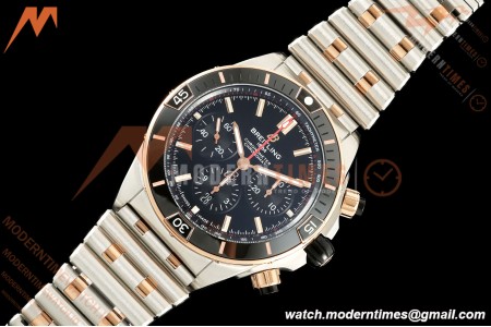 Breitling - Super Chronomat B01 44mm SS/RG Black Dial TF A7750 Mod | 브라이틀링 - 슈퍼 크로노맷 B01 44mm SS/RG 블랙 다이얼 TF A7750 모드